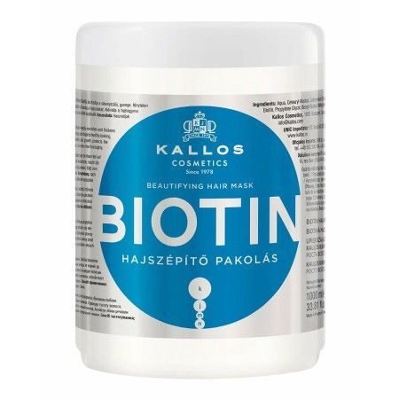 Maschera Riparatrice per Capelli Kallos Cosmetics Biotin 1 L di Kallos Cosmetics, Balsami ad azione profonda e trattamenti - ...