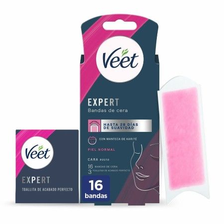 Bandes Épilatoire Faciales Veet Expert (16 Unités) de Veet, Épilation à la cire - Réf : S05115515, Prix : 6,39 €, Remise : %