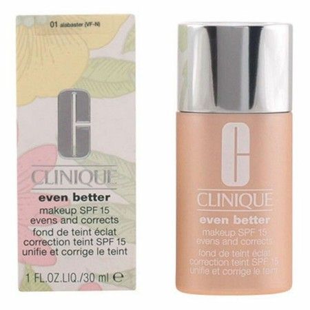 Maquilhagem Antimanchas Even Better Clinique 01-Alabaster Spf 15 (30 ml) de Clinique, Primers - Ref: S4502101, Preço: 31,25 €...
