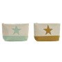 Trousse de toilette DKD Home Decor Naturel Menthe Étoile Moutarde méditerranéen (25 x 6,5 x 16 cm) (2 Unités) de DKD Home Dec...