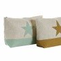 Trousse de toilette DKD Home Decor Naturel Menthe Étoile Moutarde méditerranéen (25 x 6,5 x 16 cm) (2 Unités) de DKD Home Dec...