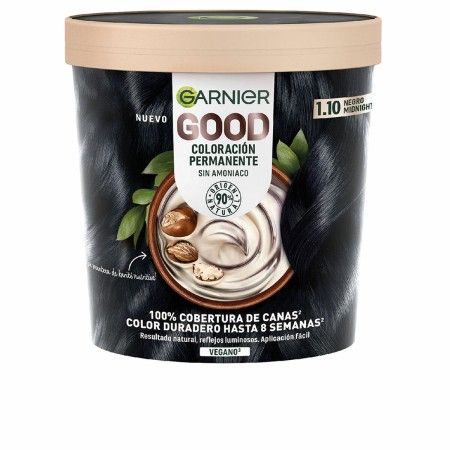 Coloration Permanente en Crème Garnier Good Nº 1.10 Negro Midnight 217 ml Sans ammoniaque de Garnier, Coloration permanente -...