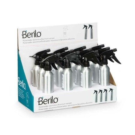 Garrafa Pulverizadora Berilo 37581 Preto Prateado Alumínio Polipropileno 300 ml (12 Unidades) de Berilo, Garrafas e recipient...