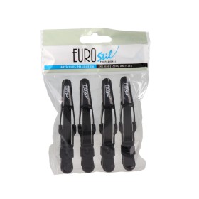 Pinzas para el Cabello Eurostil Negro 9 cm 4 Unidades de Eurostil, Pinzas - Ref: S4259558, Precio: €5.64, Descuento: %