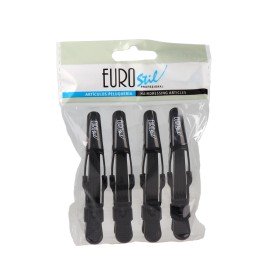 Hair clips Eurostil Black 9 cm 4 Units by Eurostil, Claws - Ref: S4259558, Price: €5.64, Discount: %