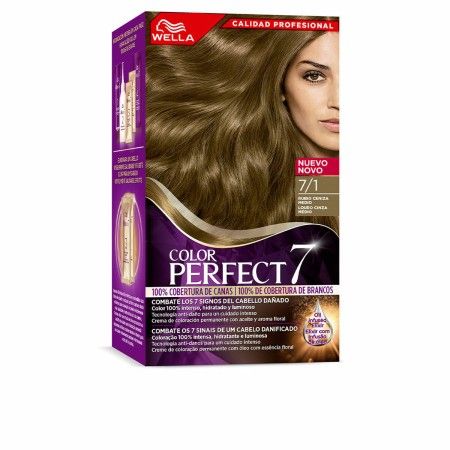Permanent Dye Wella Color Perfect 7 Nº 7/1 Grey Hair Ash Blonde 60 ml by Wella, Permanent Colour - Ref: S05103963, Price: 12,...