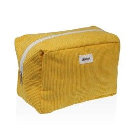 Travel Vanity Case Versa Corduroy Yellow 12 x 16 x 24 cm by Versa, Cosmetic Cases - Ref: S3412708, Price: 5,96 €, Discount: %