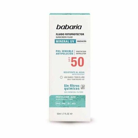 Protector Solar Fluido Babaria Solar Mineral Uv Spf 50 50 ml de Babaria, Filtros solares - Ref: S0597470, Precio: 11,23 €, De...